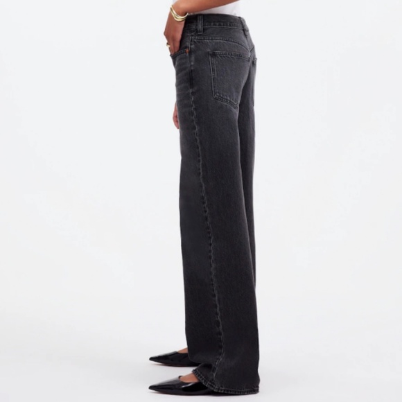 NWT Madewell Kingswood Wash/ Black  Petite Low-Slung Baggy Jeans SZ 25 - Picture 3 of 7